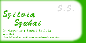 szilvia szuhai business card